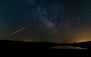 Meteor, Milkyway, Pond Reflection